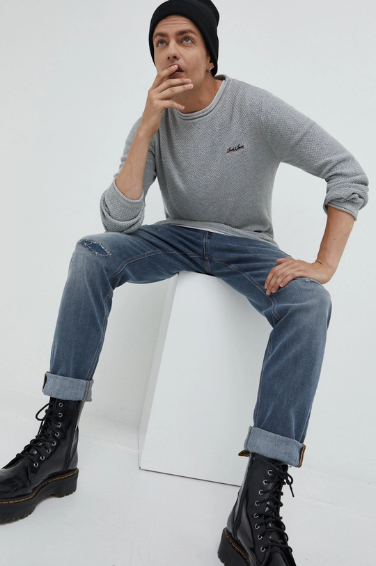 Jack & Jones sweter JORPAUL szary