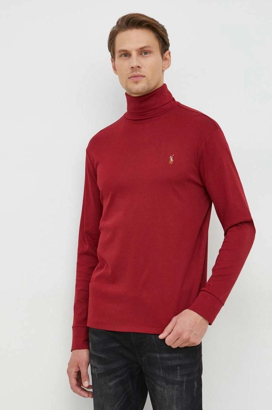 czerwony Polo Ralph Lauren longsleeve bawełniany