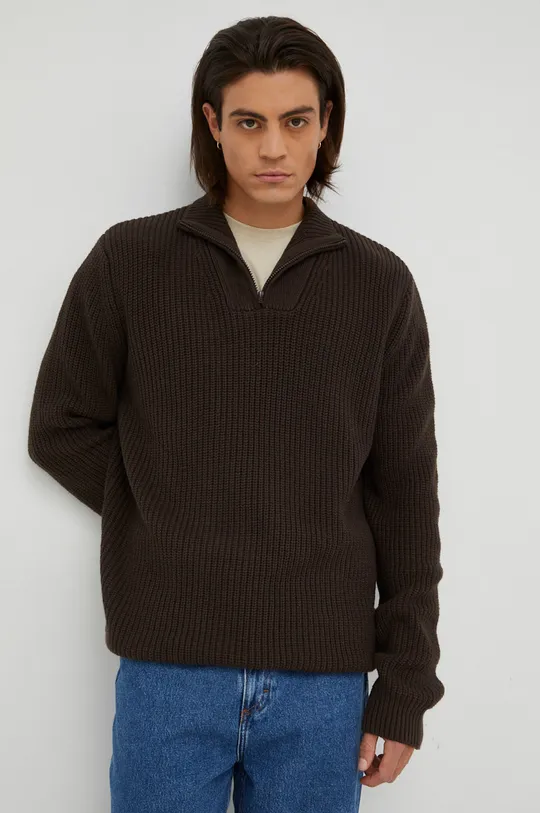 brązowy Wrangler sweter z domieszką wełny Męski