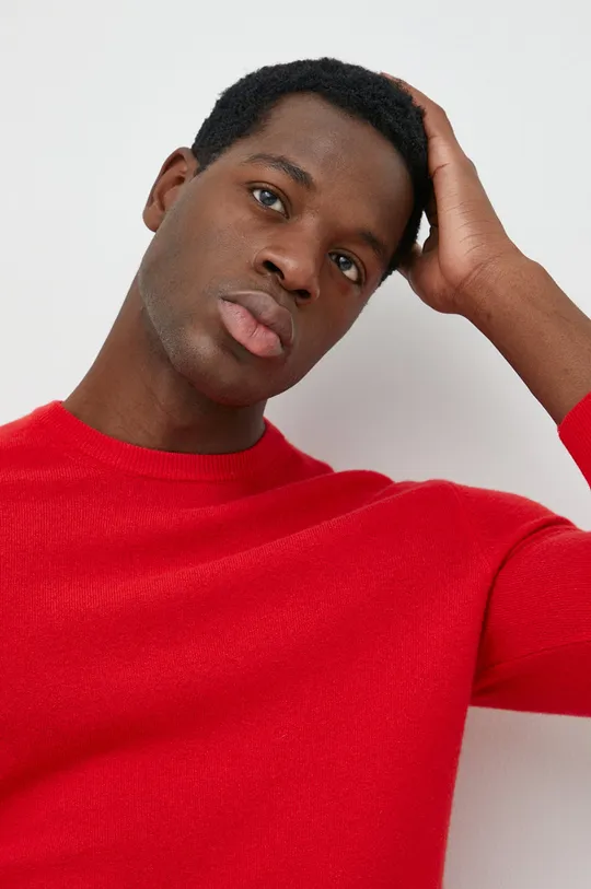 czerwony United Colors of Benetton sweter wełniany