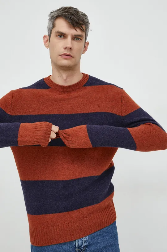 granatowy United Colors of Benetton sweter wełniany Męski