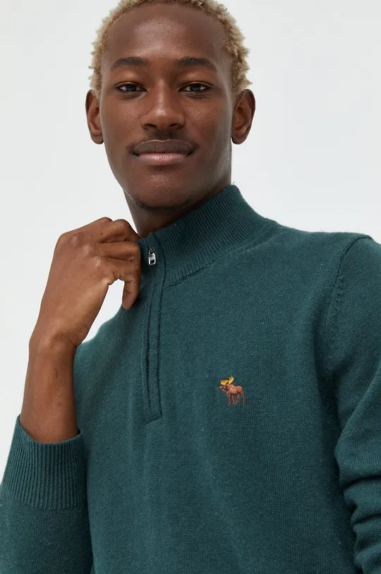 zielony Abercrombie & Fitch sweter z domieszką wełny