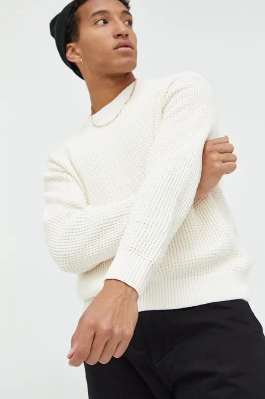biały Abercrombie & Fitch sweter bawełniany Męski