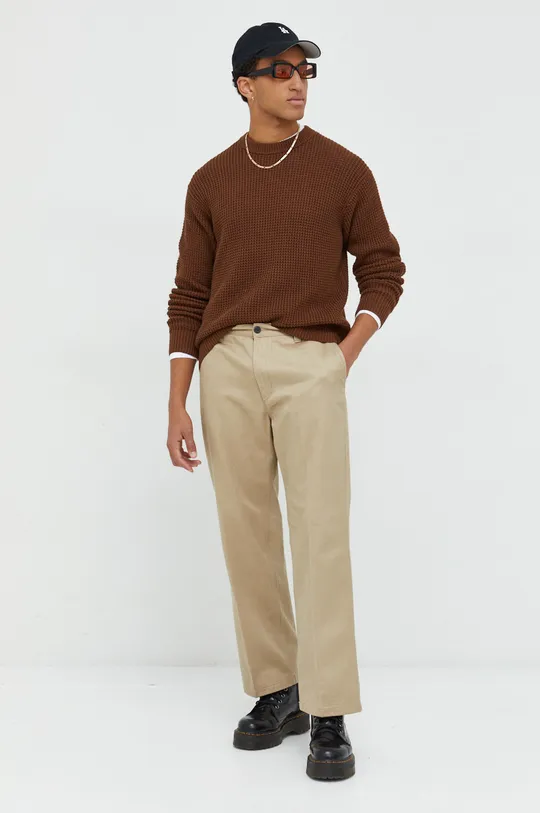 brązowy Abercrombie & Fitch sweter bawełniany Męski