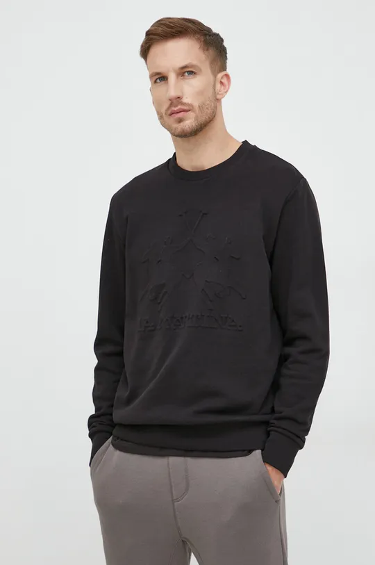 črna Bombažen pulover La Martina Moški