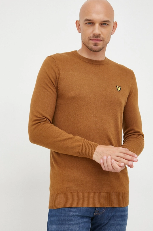 brązowy Lyle & Scott sweter z domieszką wełny