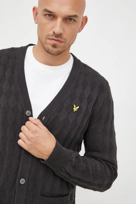 szary Lyle & Scott sweter z domieszką wełny