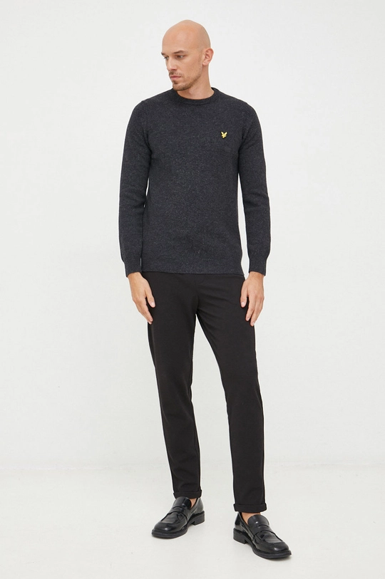 Lyle & Scott sweter wełniany szary