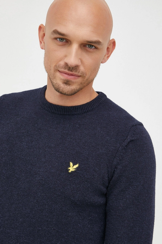 granatowy Lyle & Scott sweter wełniany Męski