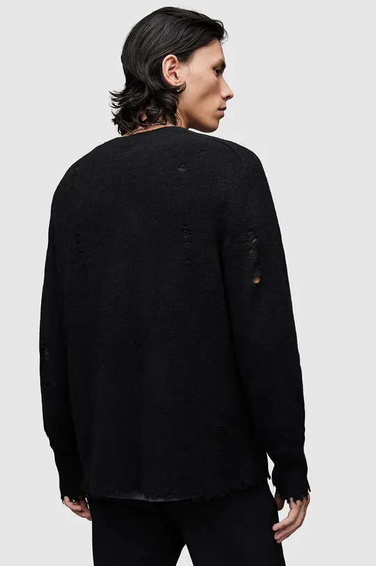 czarny AllSaints sweter z domieszką wełny DISORDER CREW