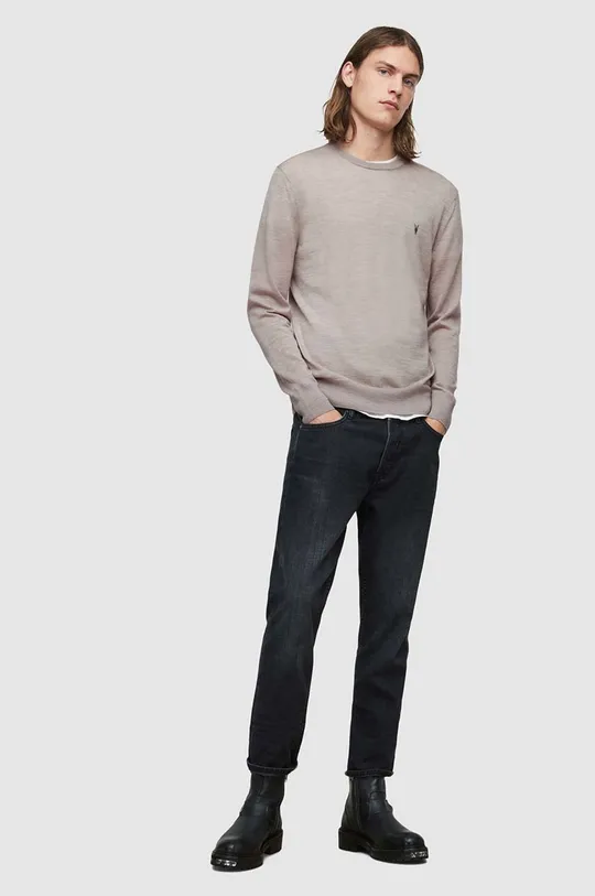 AllSaints sweter MODE MERINO CREW 100 % Wełna