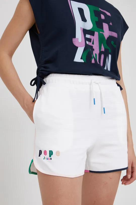 λευκό Βαμβακερό σορτσάκι Pepe Jeans Γυναικεία