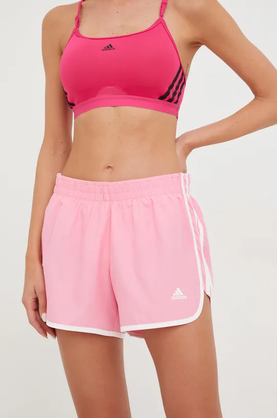 roza Kratke hlače za tek adidas Performance Marathon 20 Ženski