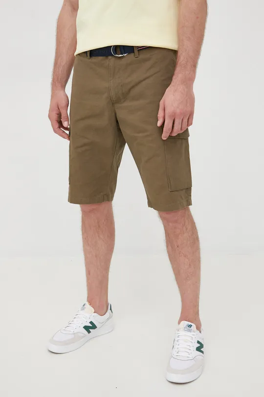 Pamučne kratke hlače Tommy Hilfiger zelena