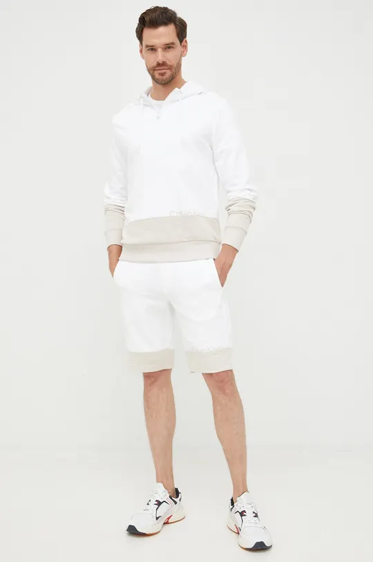 λευκό Βαμβακερό σορτσάκι Calvin Klein Ανδρικά