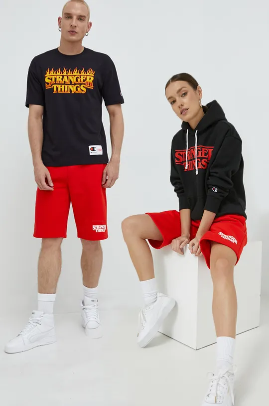 czerwony Champion szorty xStranger Things Unisex