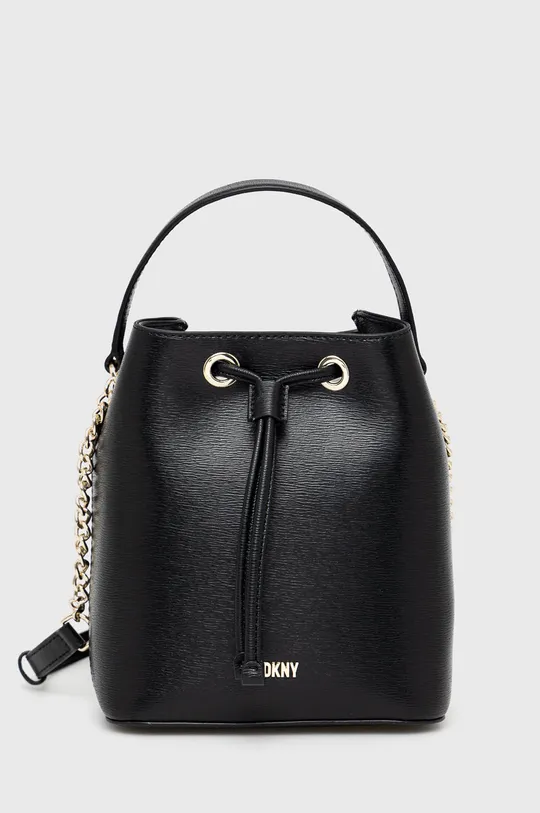 μαύρο Δερμάτινη τσάντα DKNY Γυναικεία