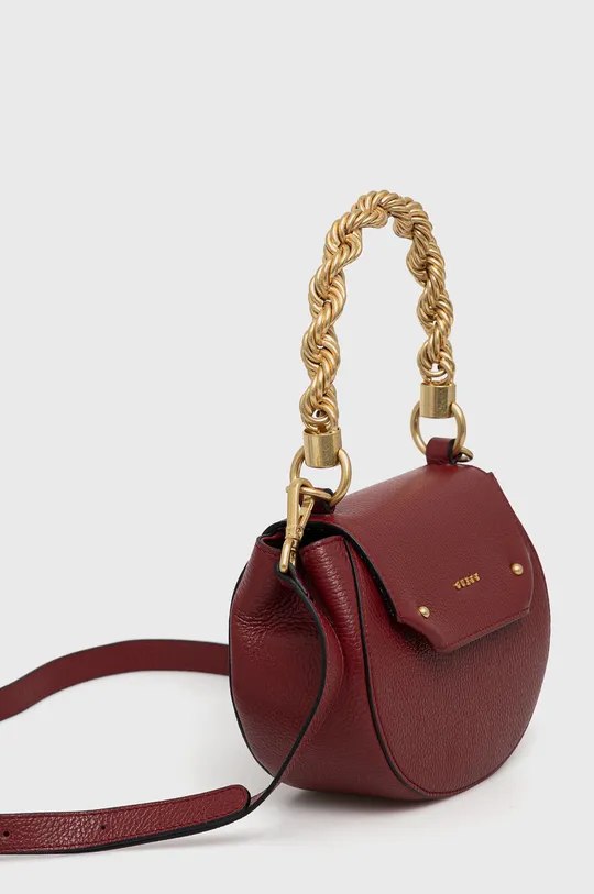 Usnjena torbica Guess bordo