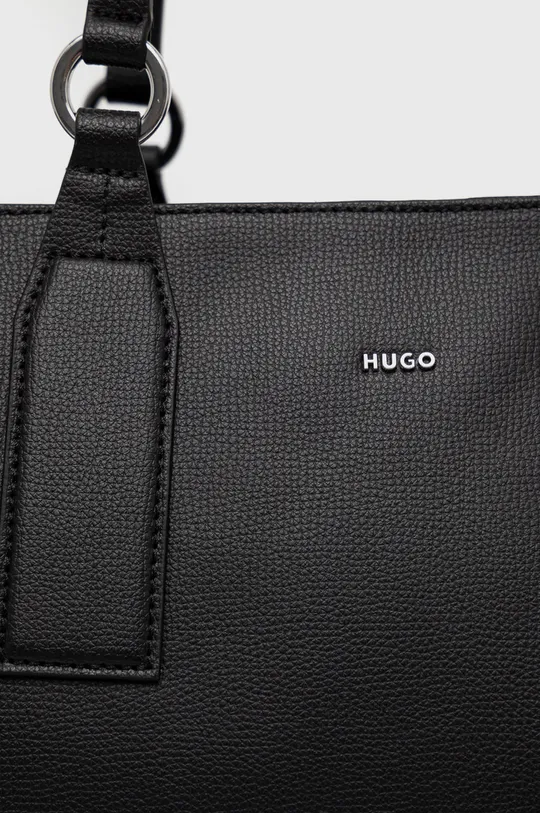 fekete HUGO bőr táska