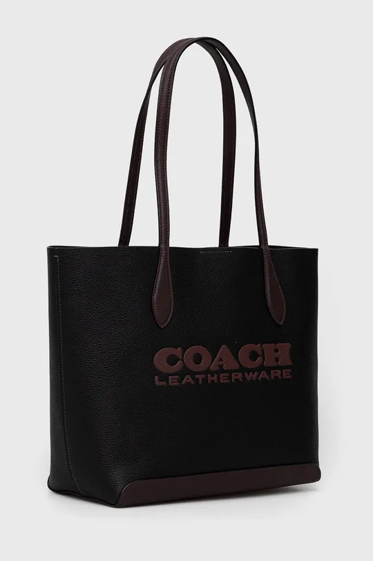 Δερμάτινη τσάντα Coach μαύρο