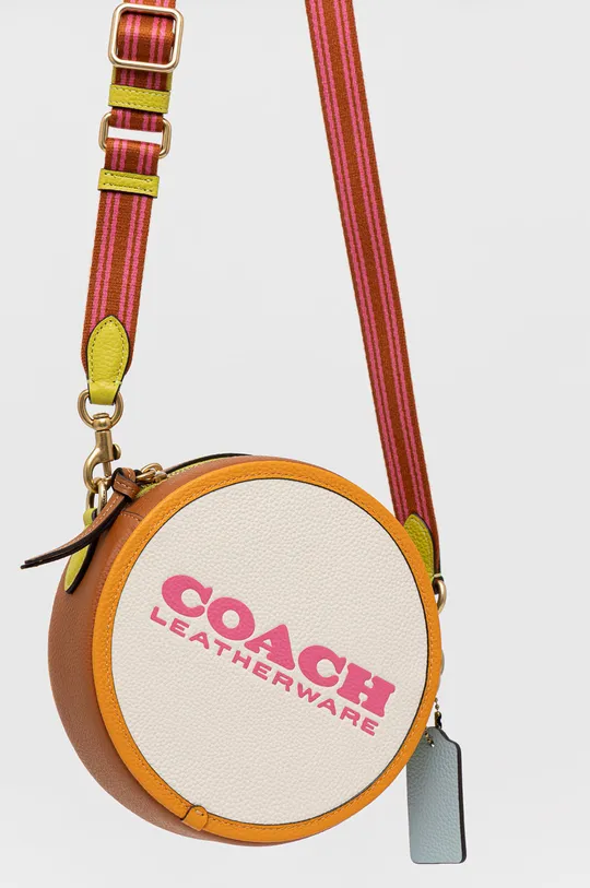 Δερμάτινη τσάντα Coach καφέ