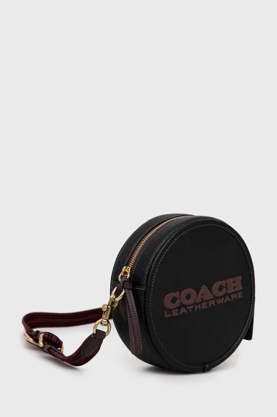 Kožená kabelka Coach čierna