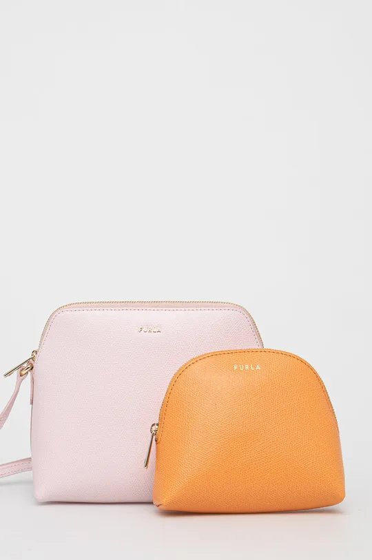 ροζ Δερμάτινη τσάντα για καλλυντικά Furla Γυναικεία
