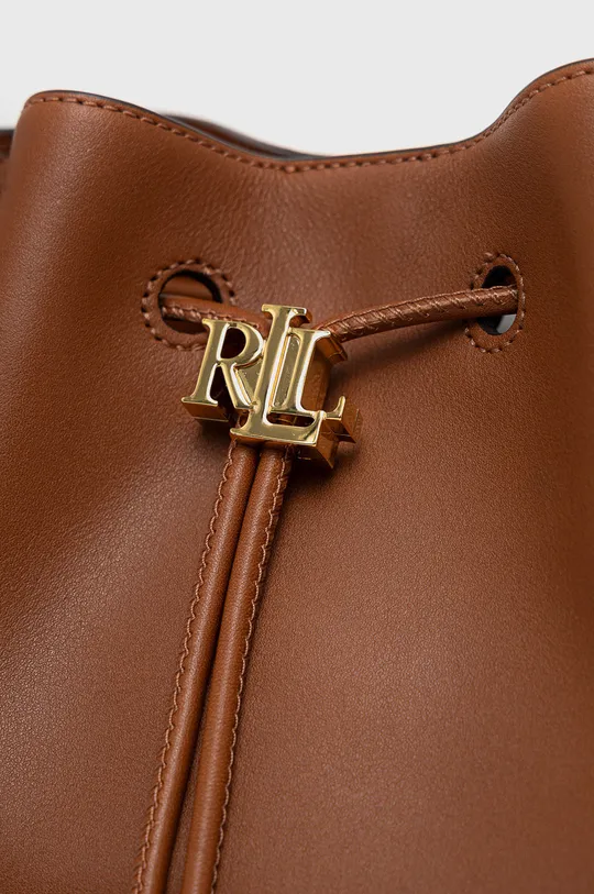 hnedá Kožená kabelka Lauren Ralph Lauren