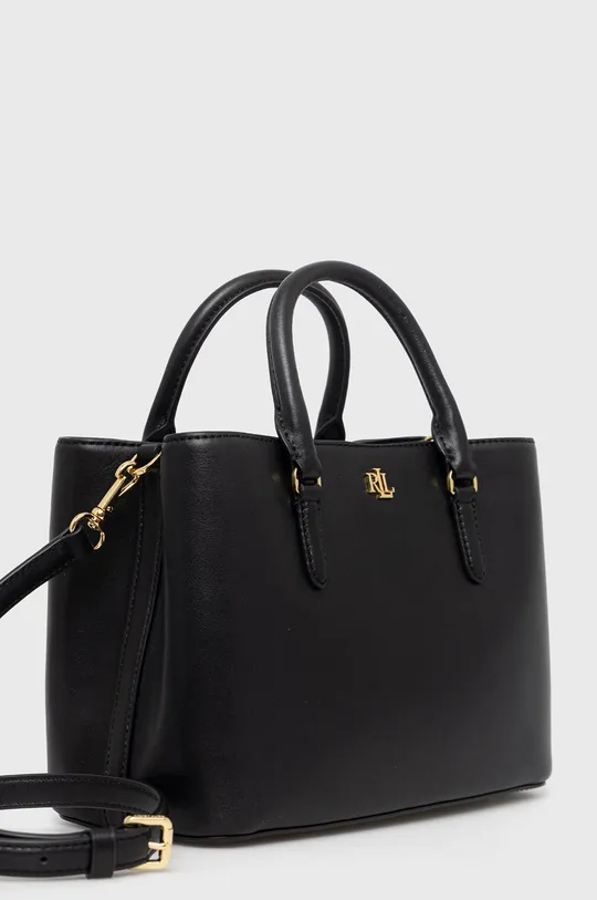 Usnjena torbica Lauren Ralph Lauren črna