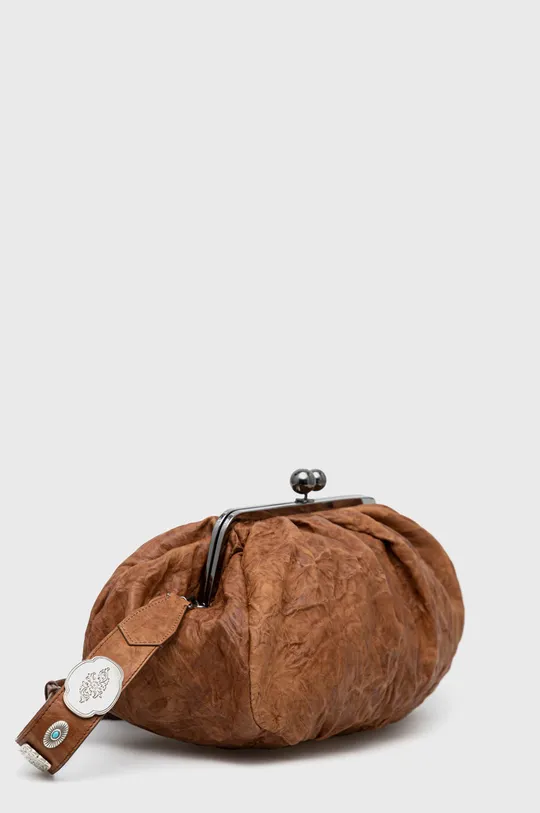 Δερμάτινη τσάντα Weekend Max Mara καφέ