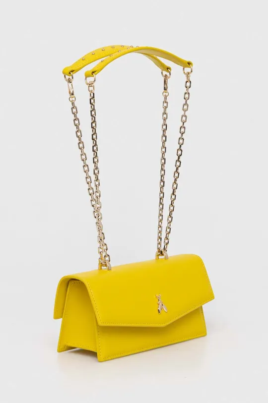 Δερμάτινη τσάντα Patrizia Pepe κίτρινο
