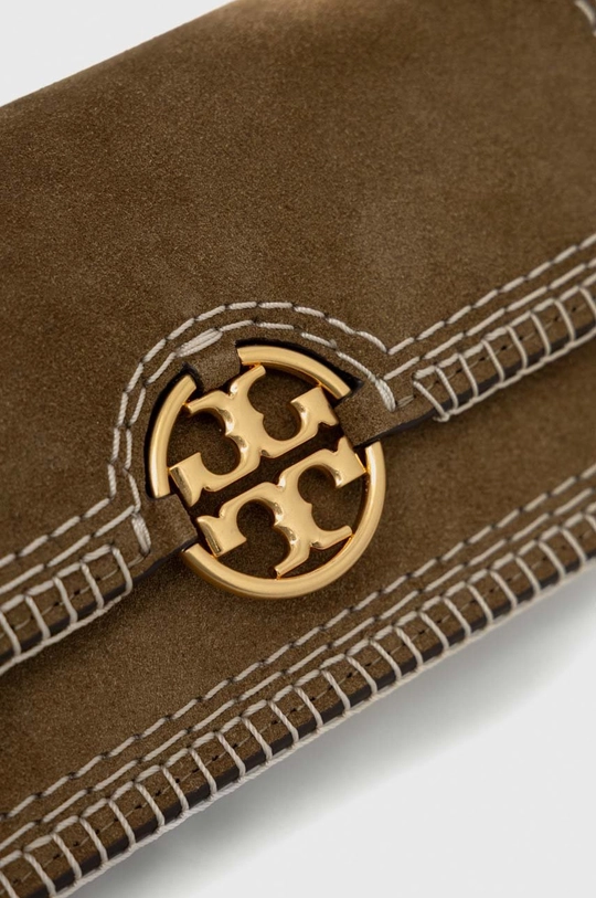 brązowy Tory Burch torebka zamszowa