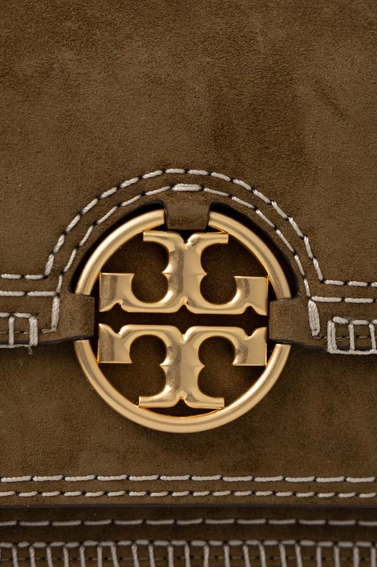 brązowy Tory Burch torebka zamszowa