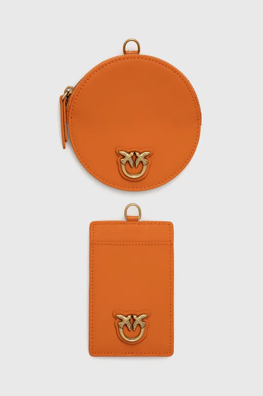 оранжевый Кожаные кошелёк и чехол для карт Pinko Женский