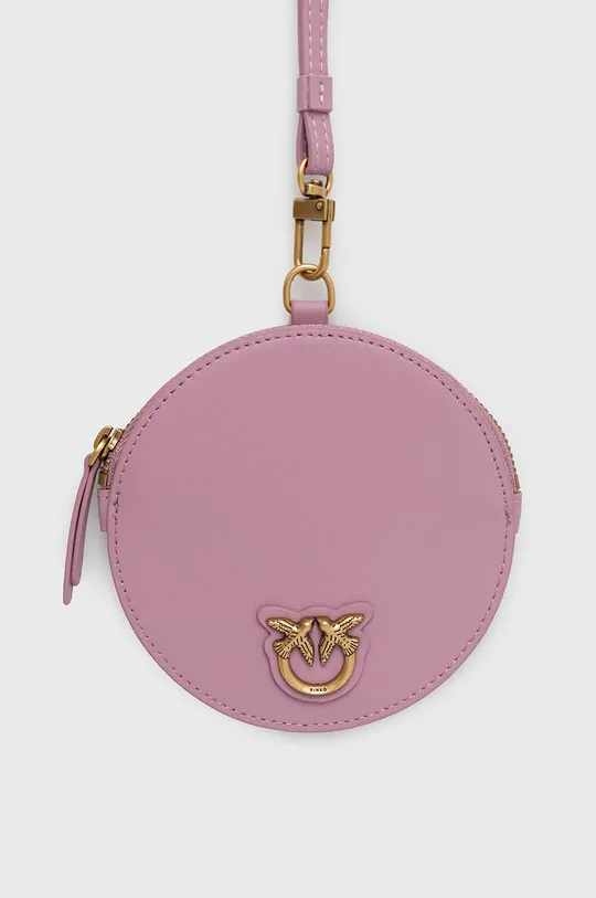 Кожаные кошелёк и чехол для карт Pinko розовый