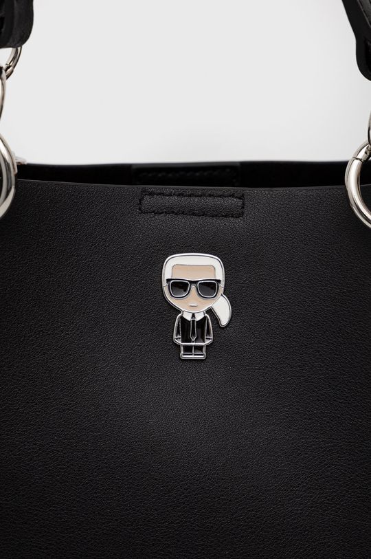 czarny Karl Lagerfeld torebka skórzana