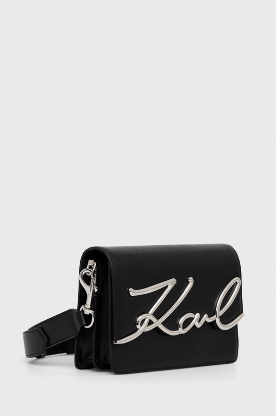 Kožená kabelka Karl Lagerfeld černá