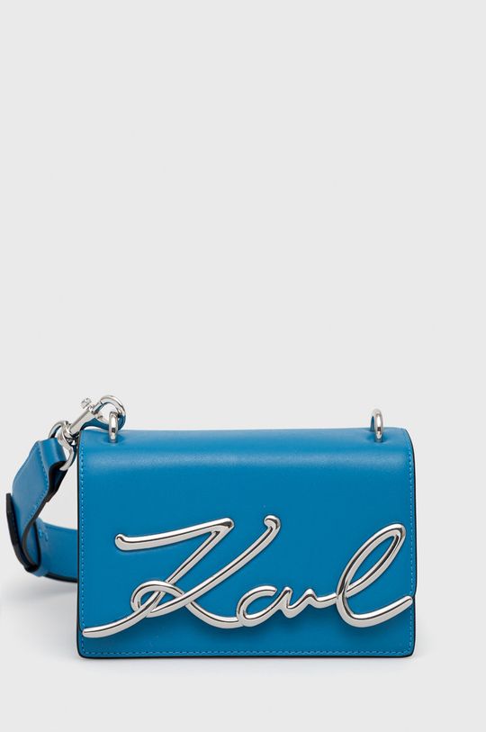 modrá Kožená kabelka Karl Lagerfeld Dámský