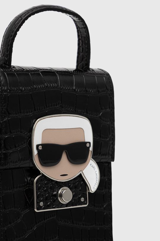 černá Kožená kabelka Karl Lagerfeld