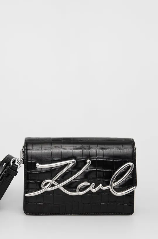 czarny Karl Lagerfeld torebka skórzana Damski