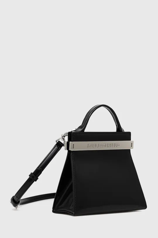 Kožená kabelka Karl Lagerfeld čierna