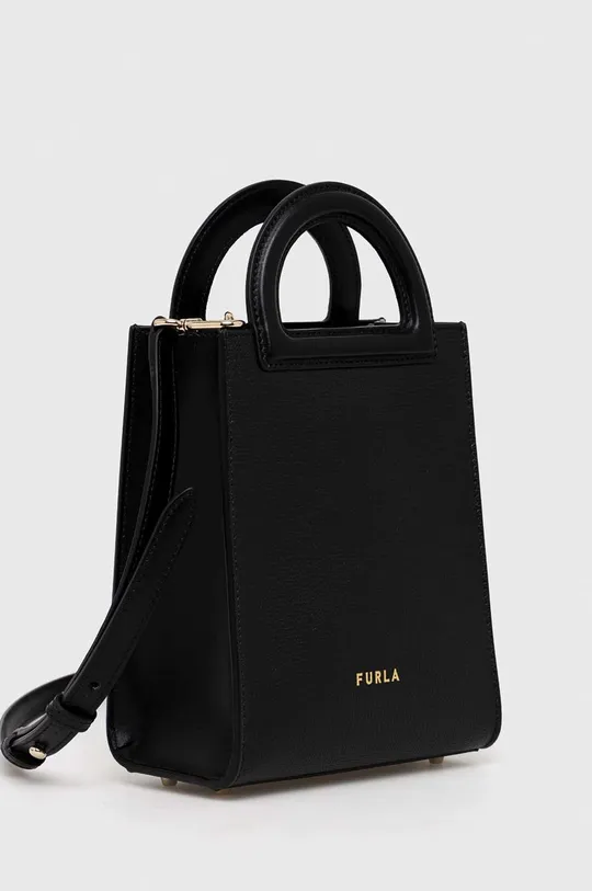 Δερμάτινη τσάντα Furla Dara μαύρο