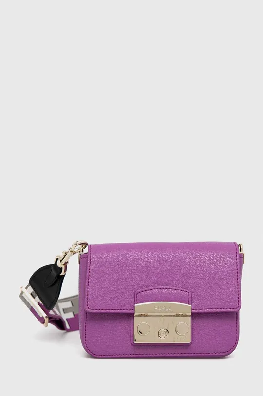 vijolična Usnjena torbica Furla Ženski