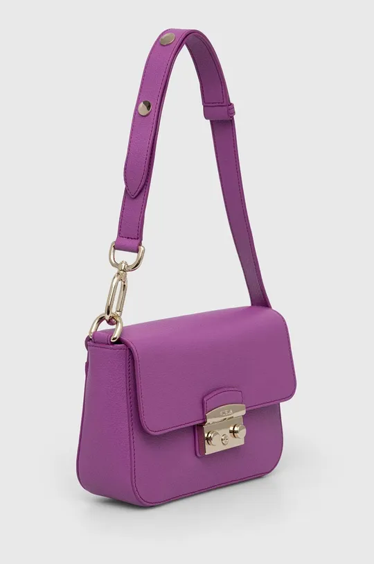 Usnjena torbica Furla Metropolis vijolična