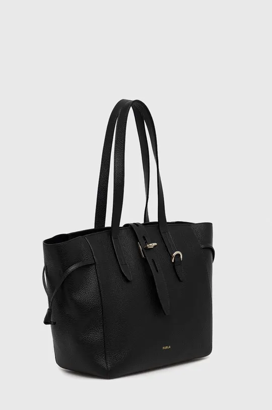 δερμάτινη τσάντα Furla net μαύρο