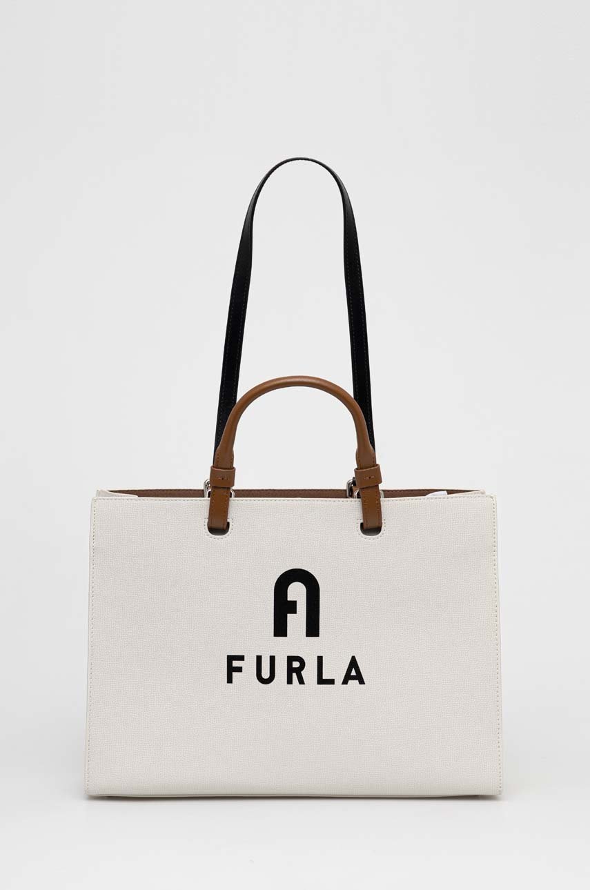 λευκό δερμάτινη τσάντα Furla varsity Γυναικεία
