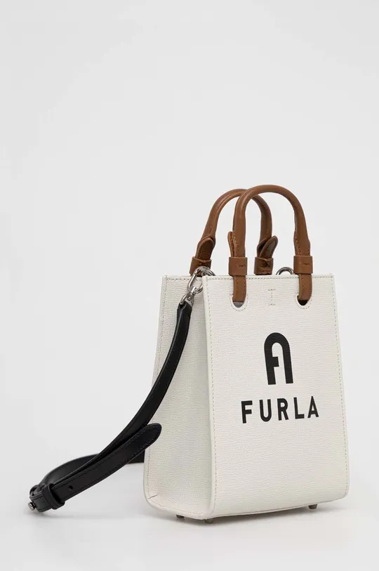 δερμάτινη τσάντα Furla varsity λευκό