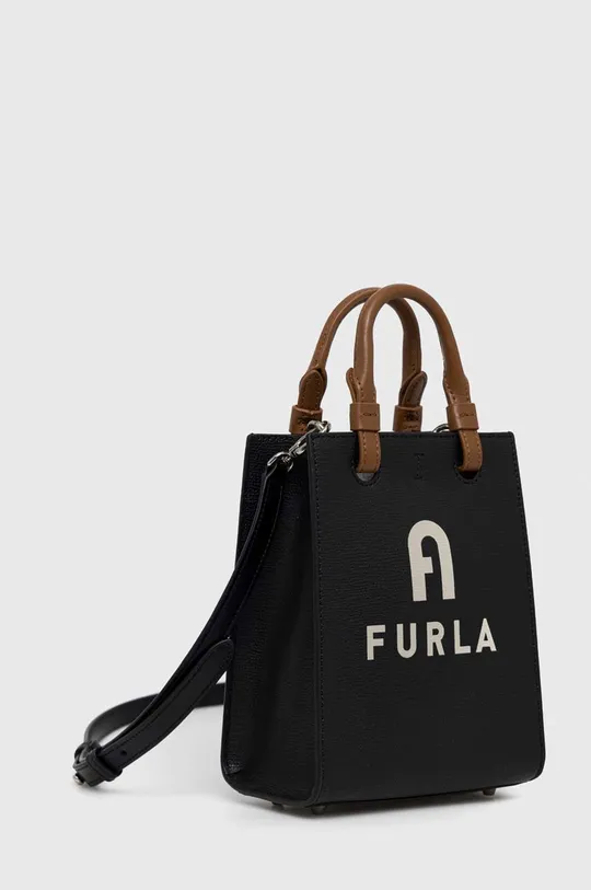 δερμάτινη τσάντα Furla varsity μαύρο