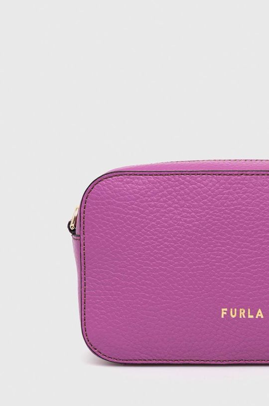purpurová Kožená kabelka Furla Primula