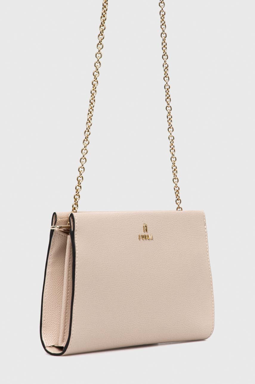 kožená psaníčko Furla camelia tělová